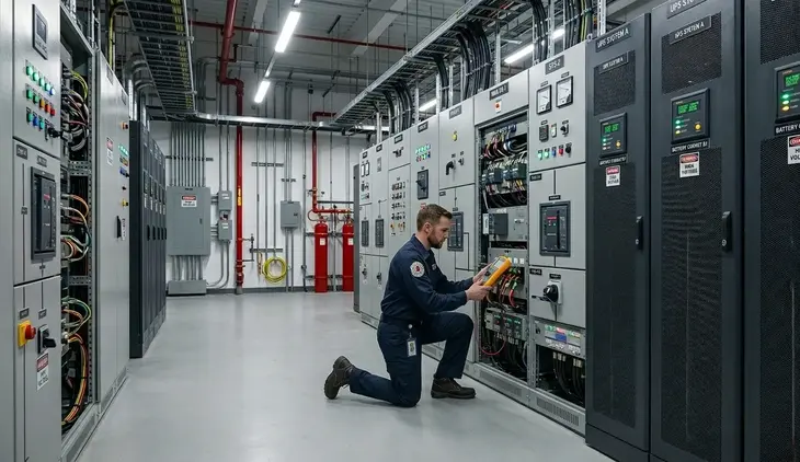 UPS systems and electrical switchgear room in Kansas City data center facility